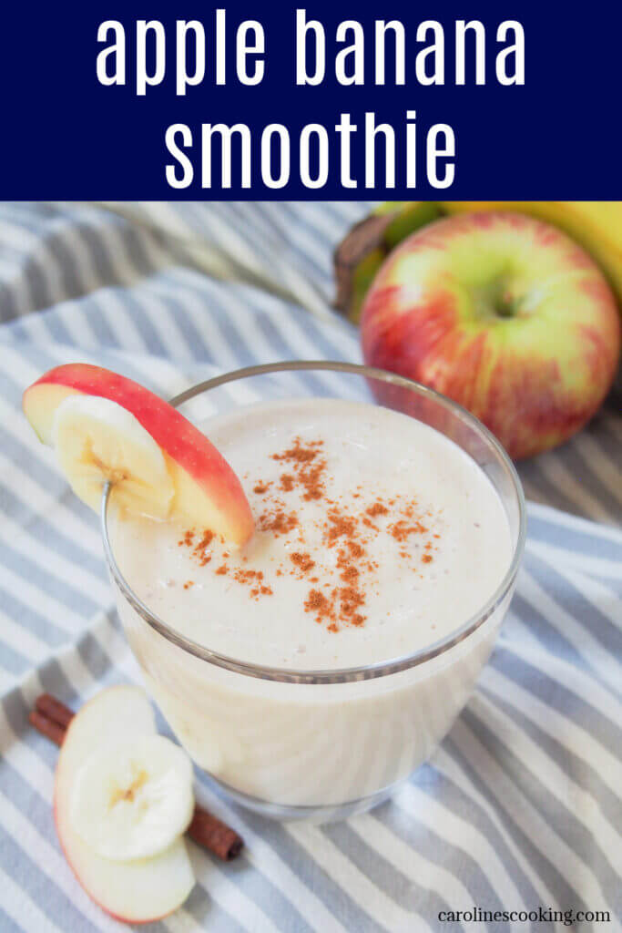 Trying to be healthier doesn't have to mean lots of work or tasteless options. This apple banana smoothie is thick, fruity, and really easy to make using common ingredients. It's almost like drinking apple pie!