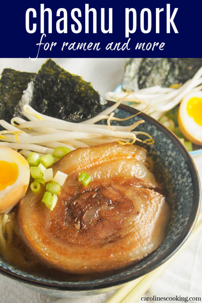 Chashu pork is that wonderfully tender and flavorful pork you might see on ramen bowls and more. It's surprisingly easy to make at home with just a few ingredients and tastes amazing.