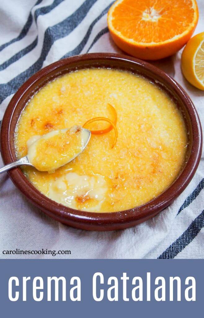 Crema Catalana might not be as well known as crème brûlée, which it is most like. But to me, and many others who know it, it is both better and easier. #ad #dessert #Spanishrecipe