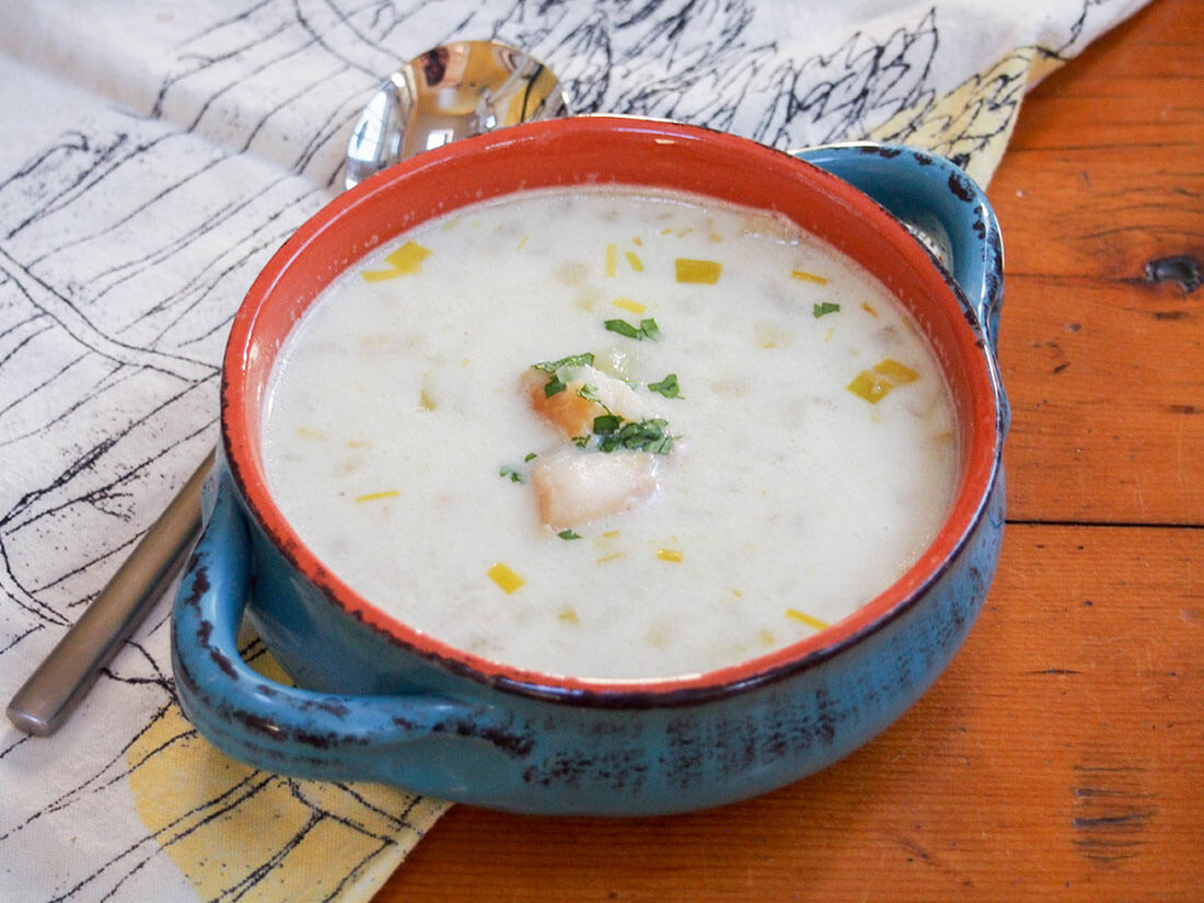 bowl of cullen skink - Scottish smoked haddock chowder