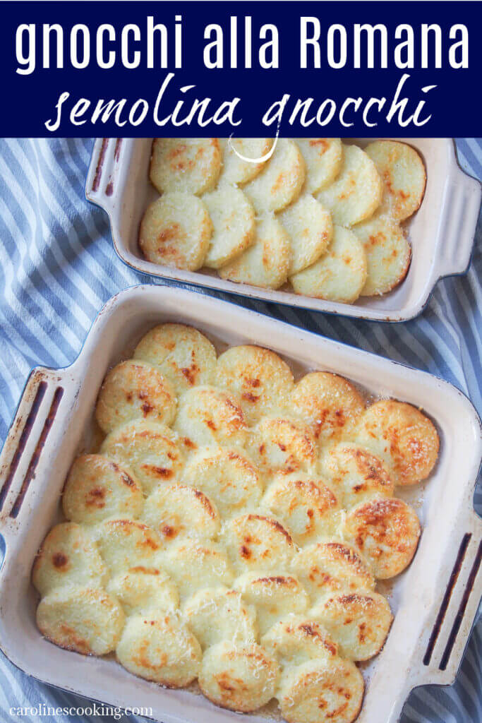 Gnocchi alla Romana are made with semolina (and seem more like polenta), but are just as cozy and comforting as the more familiar kind of gnocchi. They're cheesy deliciousness, and taste surprisingly light. Great as a main or side.