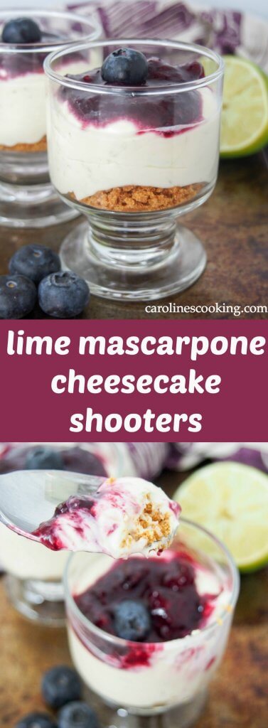 Lime mascarpone cheesecake shooters