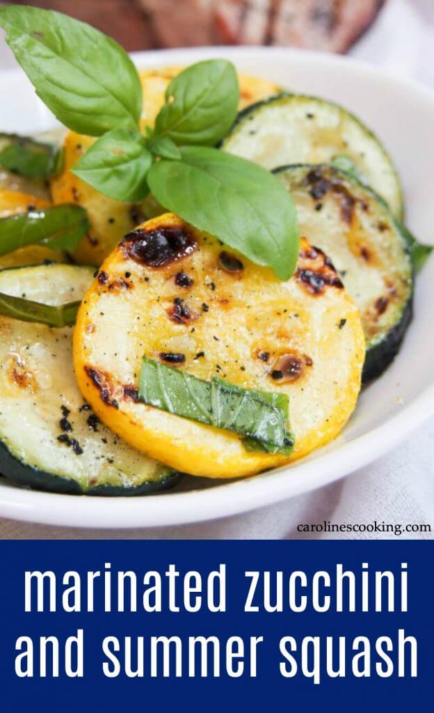 Whether you eat them straight away, or pack them for a picnic, these lemon and basil marinated zucchini and summer squash make a delicious, easy side dish. 