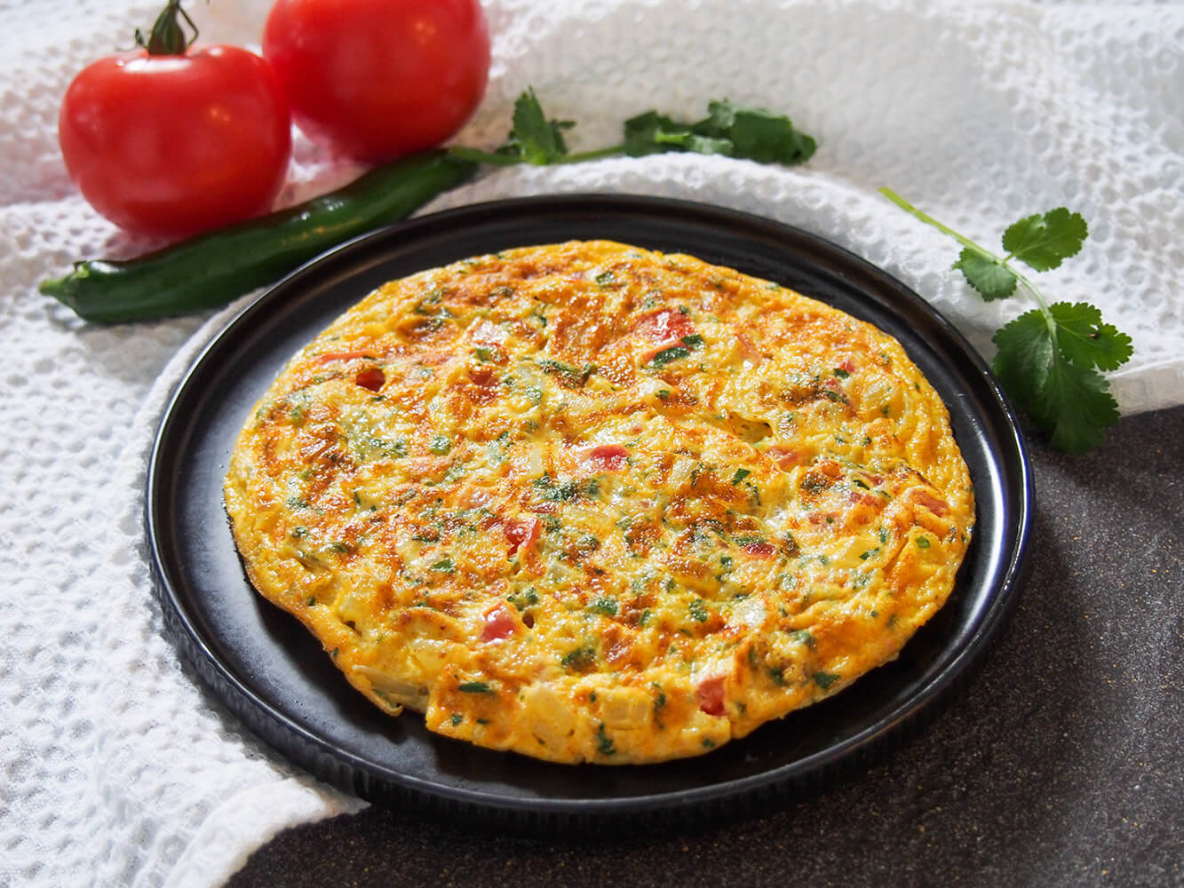 masala omelette on plate