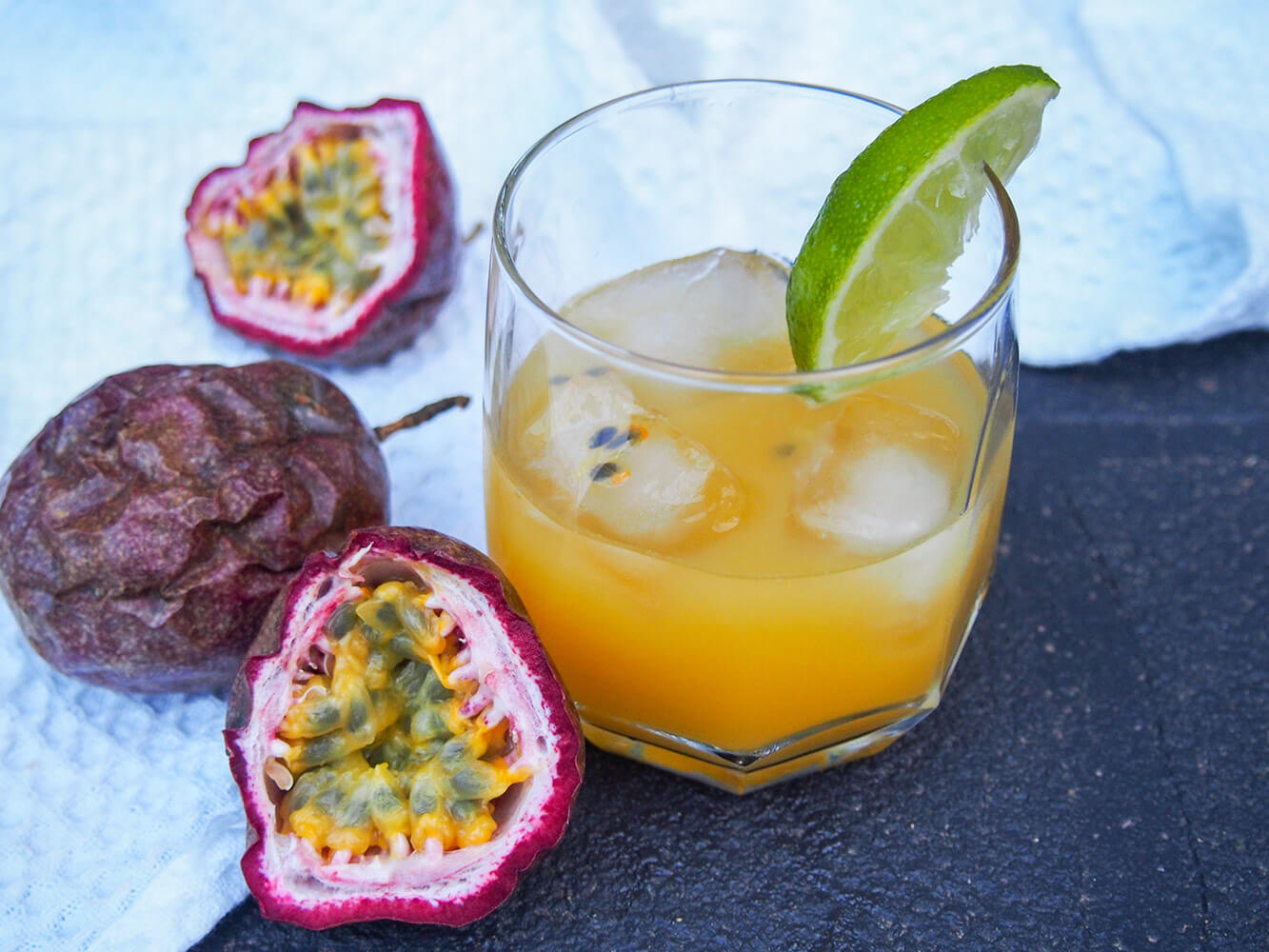 glass of passion fruit margarita