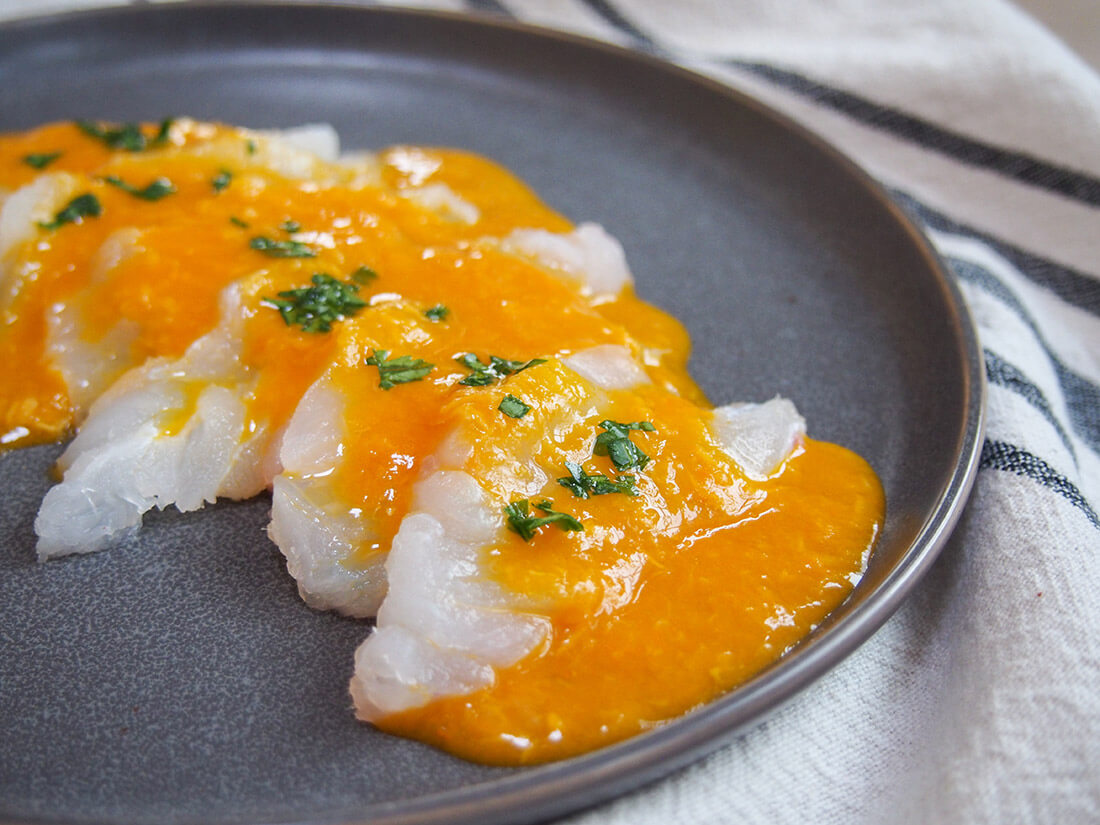 Tiradito - Peruvian sashimi with chili sauce