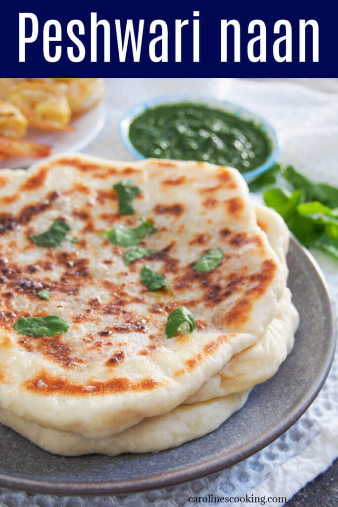 Peshwari naan is a wonderfully tasty filled bread that combines a gently sweet, nutty filling with soft and chewy dough. It's a classic accompaniment to Indian meal that's easy to recreate at home to go with a meal or enjoy as a snack.