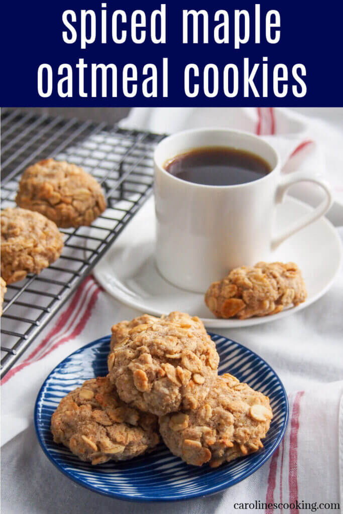 These spiced maple oatmeal cookies are perfect to enjoy some fall flavors, but equally delicious any time. With apple, oats and warm spices, they're deliciously sweet, even being refined sugar free. So perfect excuse to enjoy another!