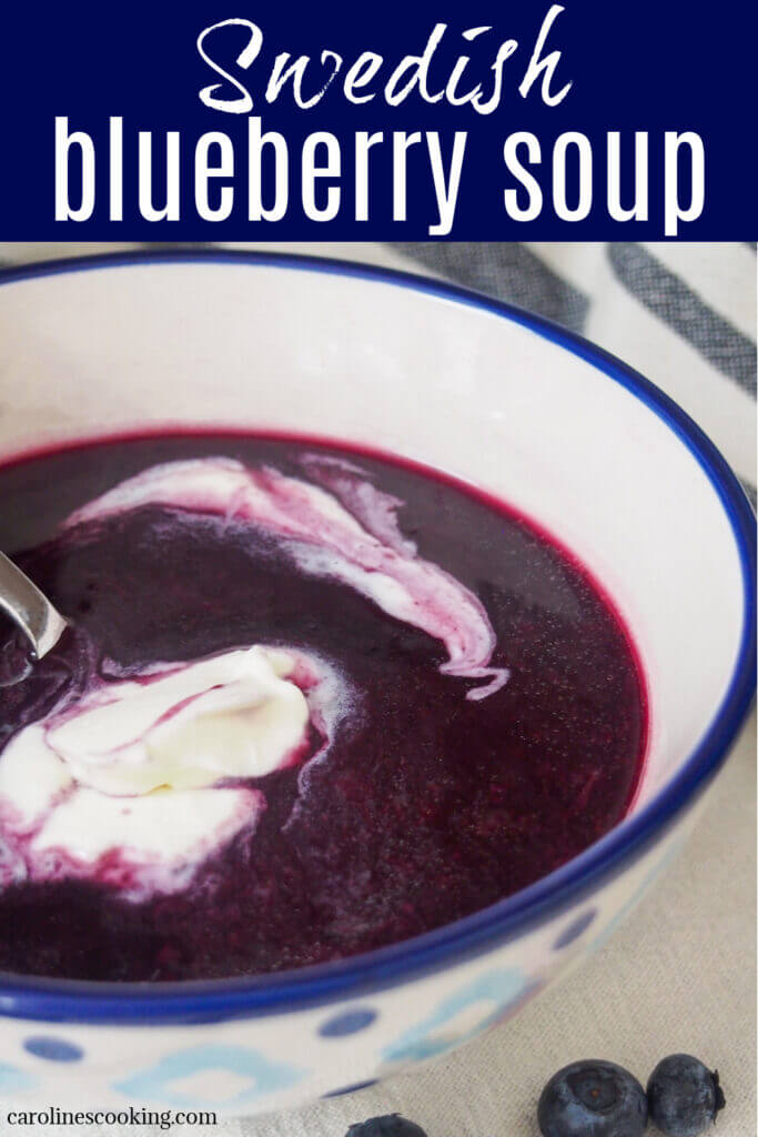 Soup for dessert might sound unusual, but this Swedish blueberry soup is exactly that! It's a wonderfully comforting dish that you can enjoy warm or chilled. It's really easy to make, and a lovely (and relatively healthy) treat to enjoy any time of year.