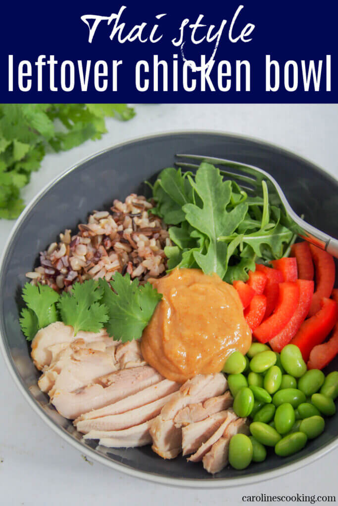 This Thai-style leftover chicken bowl is such a great way with leftovers, as well as meal prep. It's quick and easy to make, packed with goodness and delicious too.