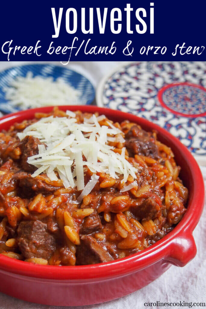 youvetsi Greek beef or lamb orzo stew